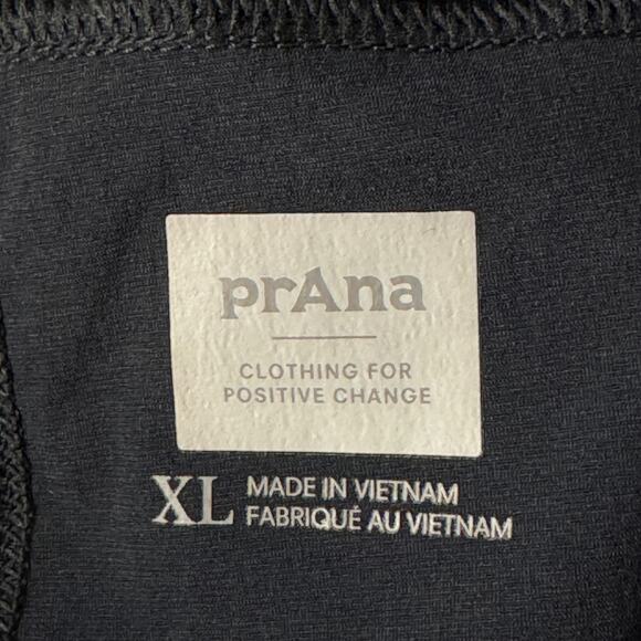 PrAna X-Large Koen Capris Pants Lightweight Shirring Hi-Rise Stretch Pockets - Picture 7 of 9